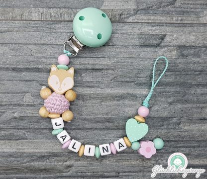 Personalisierte Schnullerkette mit Namen / Namenskette Baby